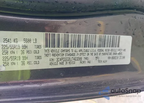 2018 Dodge Journey Gt Awd from USA, damaged, VIN 3C4PDDEG9JT463209